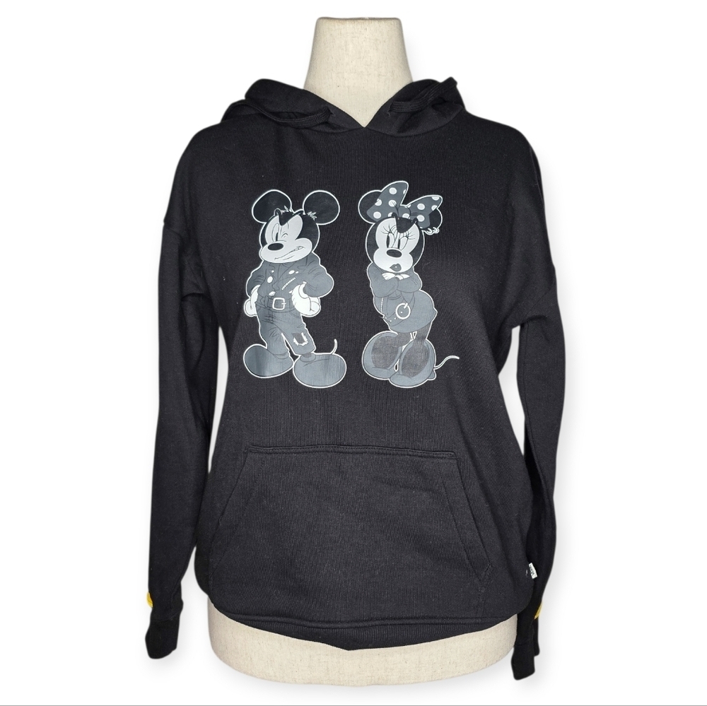 Disney Vans Mickey Minnie Flame Sleeve Hoodie Black M Streetwear
